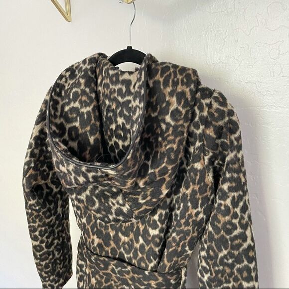 STEVE MADDEN Leopard Print Wrap Trench Coat XS - Picture 7 of 12